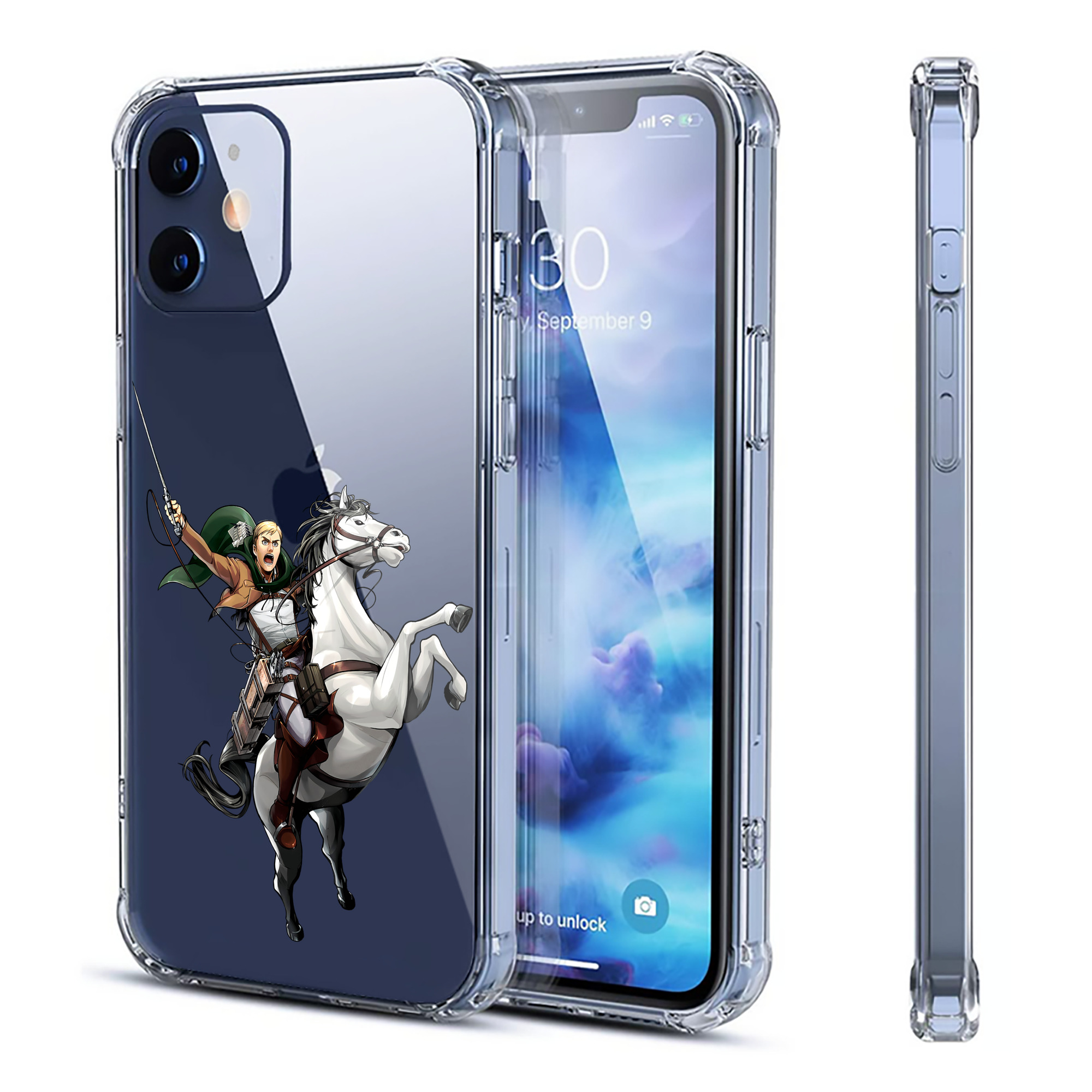 （画像用） 進撃の巨人 エルヴィン・スミス Attack on Titan Erwin Smith 【iPhone 12シリーズ対応】透明スマホケース（クリアソフトケース）
